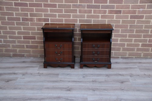 Pair vintage bedside tables - pair,