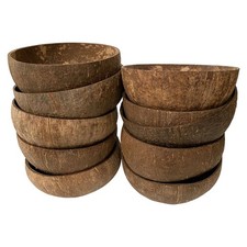 Coconut Bowl, Natural Textured Finish, Small, 8-10cm Diameter, Set of 10