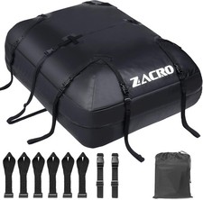 Zacro Car Roof Bag - 15 Cubic Feet (425 L) Waterproof Box Straps for Any Vehicle