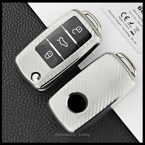 Carbon silver key cover - carbon,