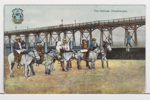 Cleethorpes postcard donkeys