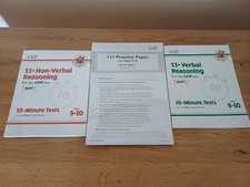 2x CGP 11+ CEM Ages 9-10 - Verbal / Non-Verbal Practice Book. 11+ Practice paper