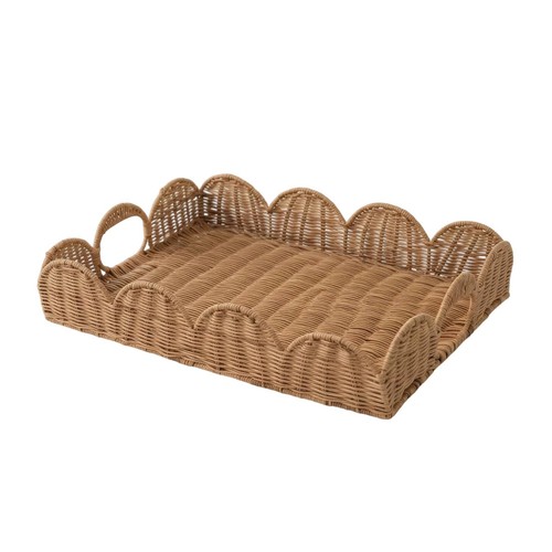Rattan tray with handles - rattan,