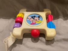 Vintage Disney Mickey & Minnie Mouse Busy Box Crib Stroller Toy Mattel 1992
