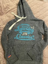 Girls Blue With Silver Superdry Hoodie Size S