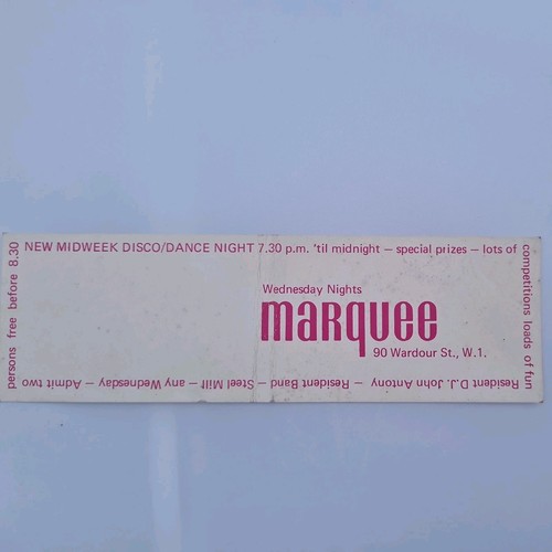 Marquee club ticket - marquee, stub/flyer