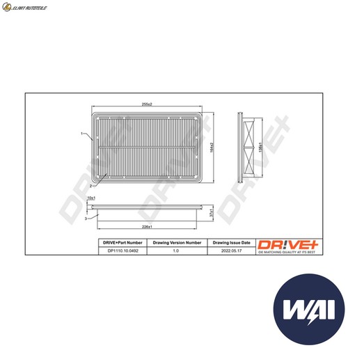 Air filter dp1110 - dp1110.10.0492, for