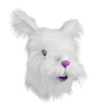 Mens White Rabbit Full Head