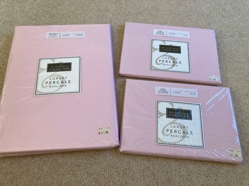 Double percale pink flat - double, sheet