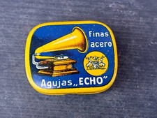 56701 Old Vintage Antique Tin Box Can Record Player Gramophone Needles Echo