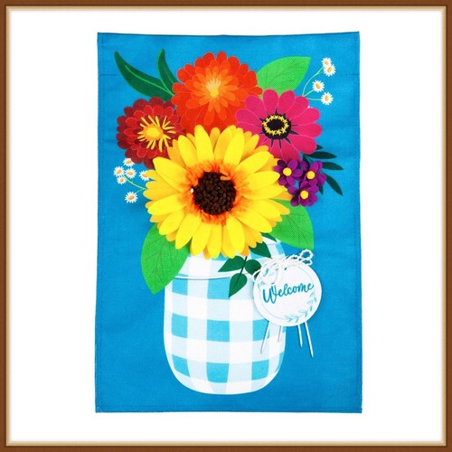 Evergreen garden flag plaid - garden,