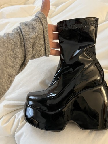 Latex boots wedge - latex,
