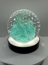 Paperweight Caithness Cauldron Green 8cm Bubbles Swirl Vintage Glass