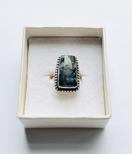 Stunning Gabbro 925 Silver Ring Uk N