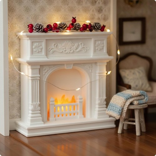 Dollhouse fireplace ornate - dollhouse,