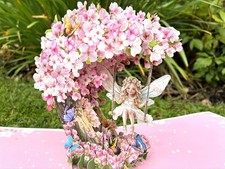 Adorably Cute 3D Pop-Up Fairy Swing Greeting Card & Envelope