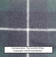 WW2 British Army Cameronians Scottish Rifles tartan patch badge back TOS cap  