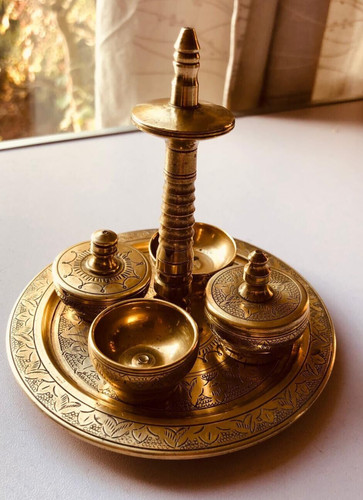 Brass betel nut boxes stand - betel,