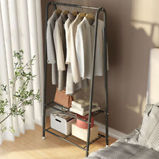 Narrow Open Wardrobe Clothes Rail Storage Heavy 2Tier Garment Hanging Rack Shelf