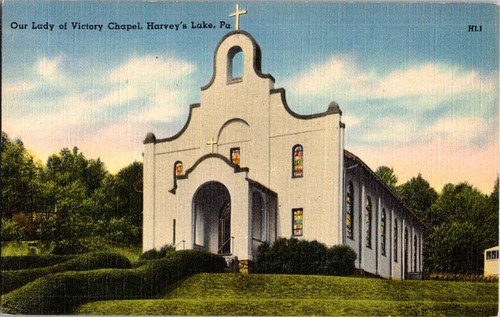 Harveys lake postcard - lake,