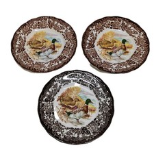 Royal Worcester Palissy Dinner Plates x3 Game Series Diameter 18cm Vintage