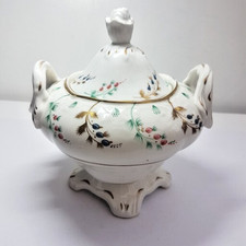 Vintage Ceramic  Sugar Bowl With Lid.  Please See Information and Photos Good C.