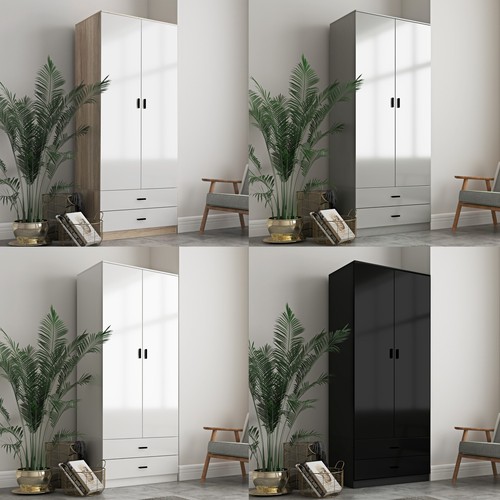 Door glossy tall wardrobe - tall,