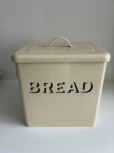 Vintage metal bread bin with - vintage,