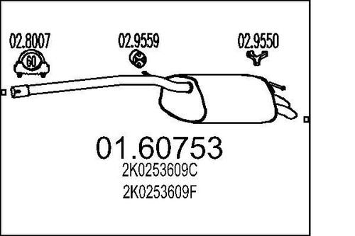 Mts 60753 muffler exhaust - 01.60753,