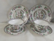 Indian Tree Anchor China  X2 Trios Cup Saucer Tea Plates SB&S Anchor Made In Eng
