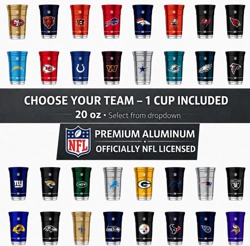 Nfl aluminum cups 1 - aluminum, cup