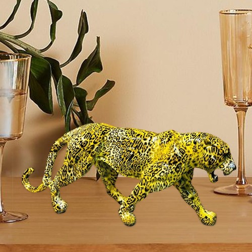 Leopard statue graffiti art - leopard,