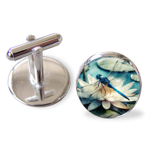 Handmade dragonfly cufflinks - handmade,