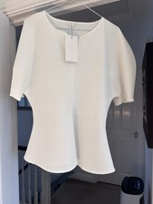 Zara Ivory Peplum Fitted Top