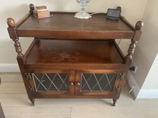 Wooden Drink Trolley with Wheels Bar Cart