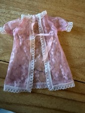 Fleur Doll 1255  floor-length lace peignoir (robe) with a high lace-frill neck