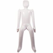 INFLATABLE PLAIN WHITE LIFESIZE SEATED DOLL HALLOWEEN PARTY PROP - 1.44M