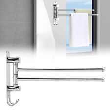 Wall-Mounted Stainless Steel Towel Rail – Dual Swivel Arms for Space-Saving