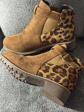 Brown Faux Suede Leopard Print