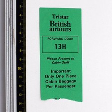 British Airtours - Tristar - Boarding Pass - 1980s - Good Condition