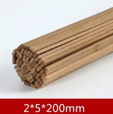 Bamboo Strips, model  making, craft Diorama 10 Pieces 2mm X 5mm X 200mm Wood UK 