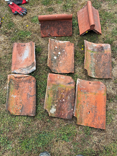 Red clay rectangular roof - red,