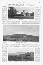 MOY HALL Inverness-shire Grouse Shooting Party 2 x Antique Prints 1903