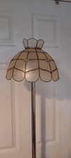 Vintage 70s  Capiz Shell Lampshade,  Scalloped Edge And Topper,  Charming Retro 