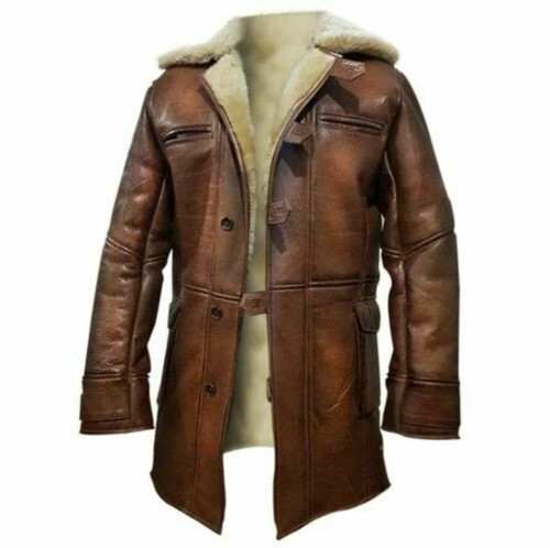 Men brown sheepskin - men's, leather