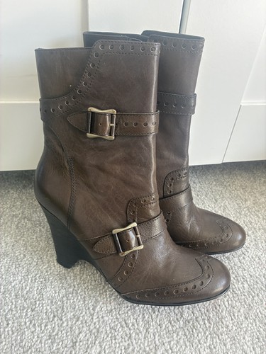 Ash brown leather - , heel