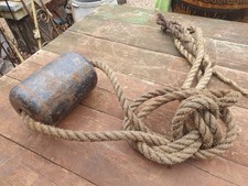 Vintage Cast Iron 18lb Weight Gazebo Tarpaulin 8.2kg Attached Rope Windy 