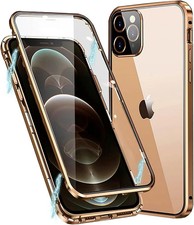 iPhone XS Max Gold 360 Magnetic Tempered Glass Protective Case