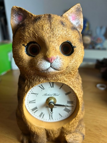 Vintage cat clock figurine - vintage,