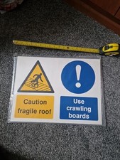  Warning Danger fragile roof